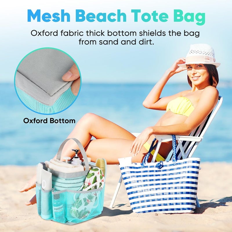 EUDELE Mesh Shower Caddy Portable, 8-Pocket Large Capacity, Quick Dry, Easy Clean, for Beach, Swimming, Gym, Travel - Image 5